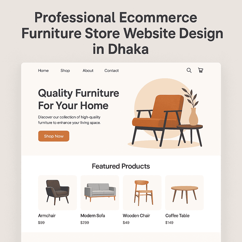 Professional Ecommerce Furniture Store Website Design in Dhaka